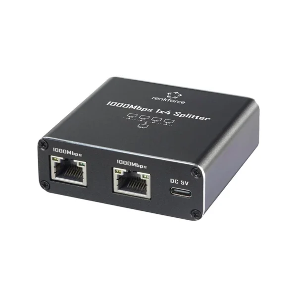 Switch Gigabit Ethernet Renkforce RF-GES-400 con 4 puertos RJ45 y alimentación por USB