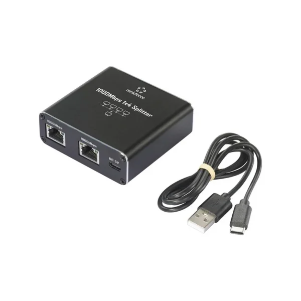 Switch Gigabit Ethernet Renkforce RF-GES-400 con 4 puertos RJ45 y alimentación por USB