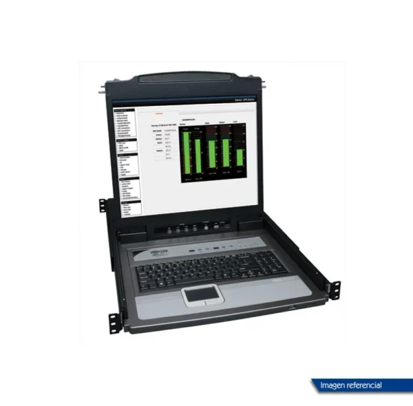 acctlb020u0819k.webp Consola KVM TrippLite para instalación en rack de 1U de 8 puertos con LCD de 19 .