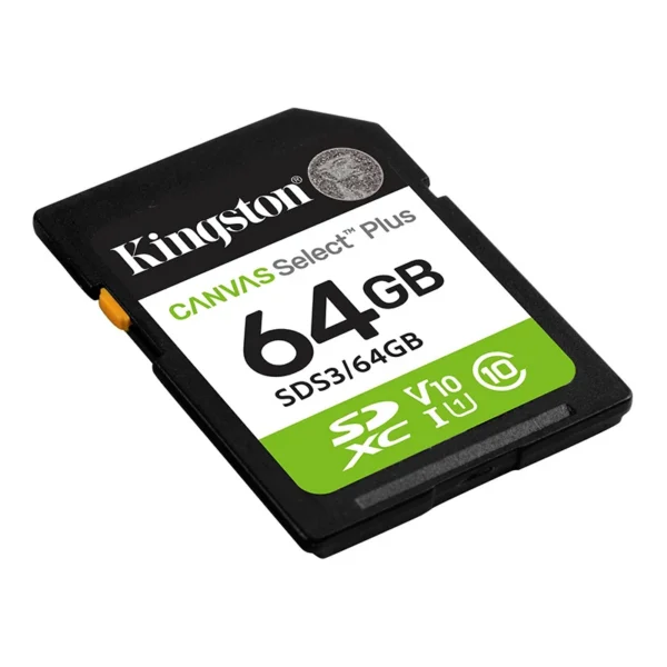 acktsds364gb_2.webp Memoria Card SD Kingston SD Canvas Select Plus, 64GB, categoría de velocidad: UHS-I/U1/V10
