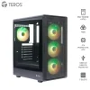 Case sin fuente gamer TEROS TE-1323G, ITX, M-ATX, ATX, 3.5 y 2.5 , negro