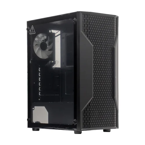 Case sin fuente gamer TEROS TE-1332G, ITX, M-ATX, ATX, 3.5 y 2.5 , negro