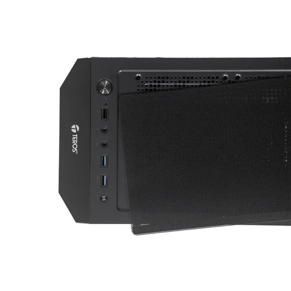 Case sin fuente gamer TEROS TE-1332G, ITX, M-ATX, ATX, 3.5 y 2.5 , negro