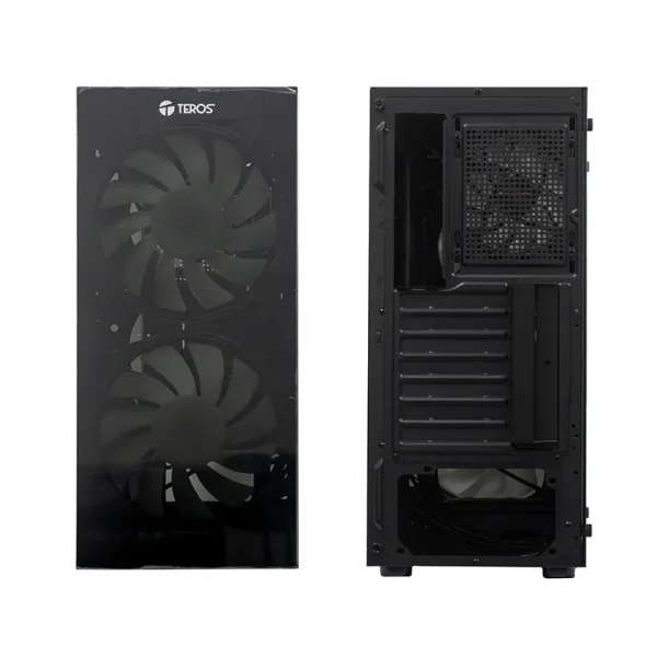 Case sin fuente gamer TEROS TE-1333G, ITX, M-ATX, ATX, 3.5 y 2.5 , negro