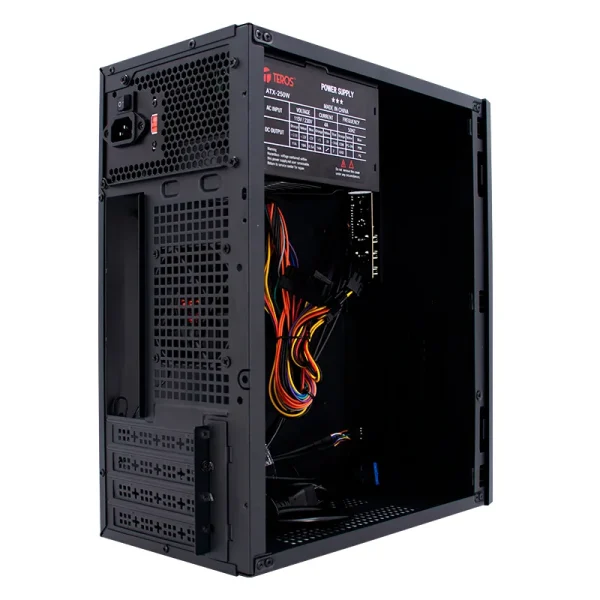Case TEROS TE-1033S, Mini Tower ATX, 250 W, USB 3.0 / 2.0, audio HD, negro