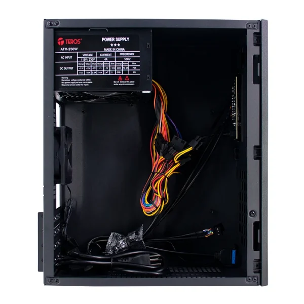 Case TEROS TE-1035S, Mini Tower ATX, 250 W, USB 3.0 / 2.0, audio HD, negro