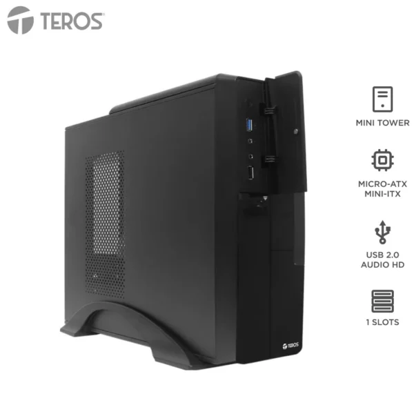 css25bkte1039s.webp Case Teros TE-1039S, Slim, 250 W, USB 3.0 / USB 2.0, Audio HD, DVD, Negro