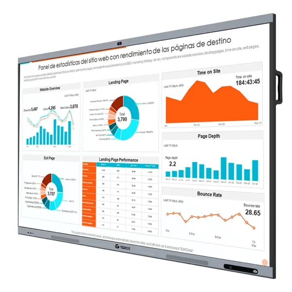 ds86uhdte8612w.webp Pantalla Táctil Interactiva TEROS TE8612W, 86 D-LED IPS (3840x2160), 8ms, 8GB, Android 14