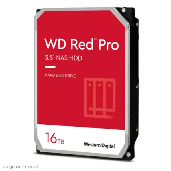 hdiwd161kfgx.webp Disco duro Western Digital Red Pro NAS, WD161KFGX, 16TB, SATA, 7200rpm, 3.5 , Cache 512MB.