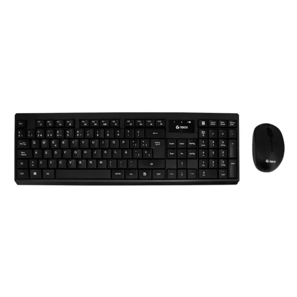 kbmswbkte4071s.webp Kit teclado y mouse TEROS TE-4071S, inalámbrico, 2.4 GHz, acabado elegante, negro, español