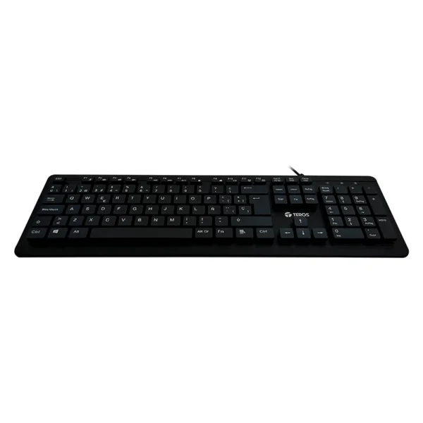 Teclado lavable TEROS TE-4065N, IPX7, USB, negro