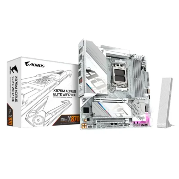 Motherboard GIGABYTE X870M AORUS ELITE WIFI7 ICE, Chipset AMD X870, Socket AMD AM5, M-ATX