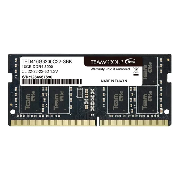 me16gtg3200c22s.webp Memoria SO-DIMM TeamGroup Elite, 16GB DDR4-3200MHz (PC4-25600) 1.2V, CL22