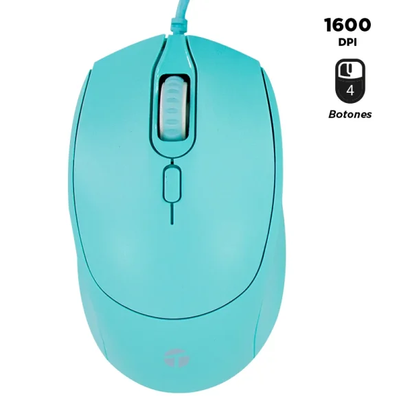 mscgnte1227s.webp Mouse óptico TEROS TE-1227S, 800-1200-1600 DPI, USB, 4 botones, color verde