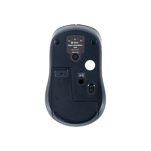 mswbkte1231s_4.webp Mouse inalámbrico TEROS TE-1231S, 2.4GHz, BT 5.0, 4 botones, USB, negro