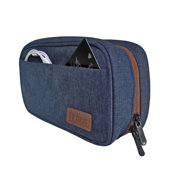 Cartuchera / Estuche / Organizador / Portacables TEROS TE-ACS9017DB, azul marino