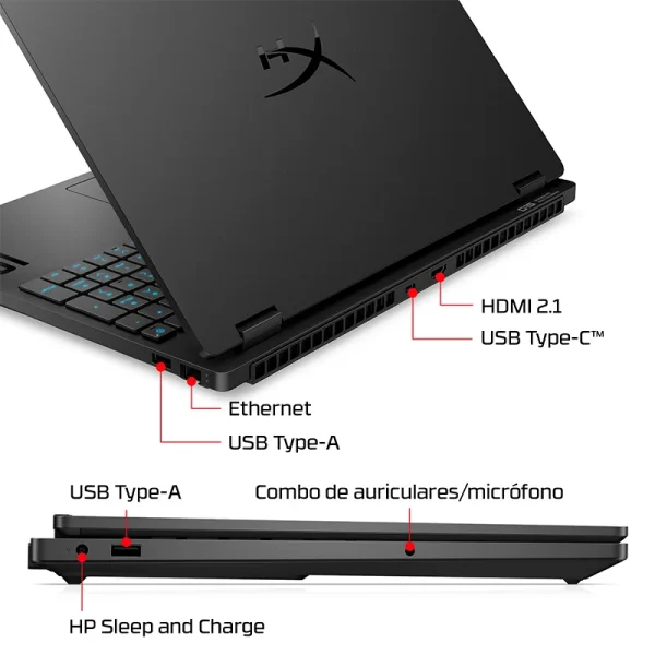 Notebook Gaming HP HyperX Omen 15-ga0001la, Core i7-14650HX hasta 5.2GHz, 16GB DDR5-5600