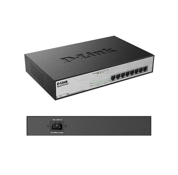 nwdldgs1008mp.webp Switch D-Link DGS-1008MP, 8 RJ-45 10/100/1000 Mbps, PoE.