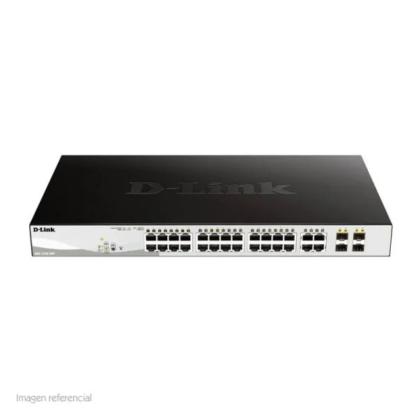 nwdldgs121028p_3.webp Switch D-Link DGS-1210-28P, Capa 2, PoE, 24 RJ-45 LAN GbE, 4 puertos SFP, Auto MDI/MDIX.