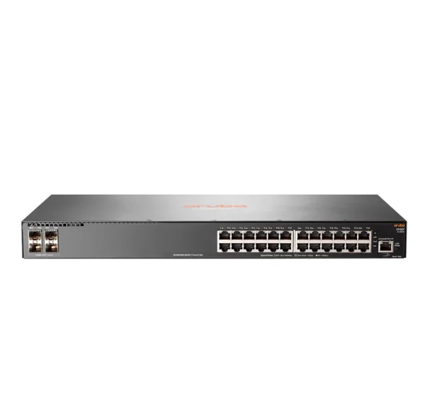 nwhpejl253a.webp Switch HPE Aruba 2930F, 24 RJ-45 GbE, 4 SFP+ 1/10GbE.
