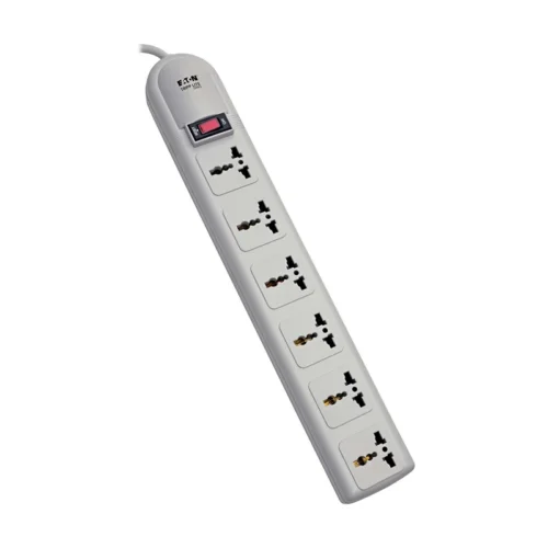 pduasuper6omnid.webp Tripp Lite series Protector contra sobretensiones con 6 tomacorrientes universales de 230V