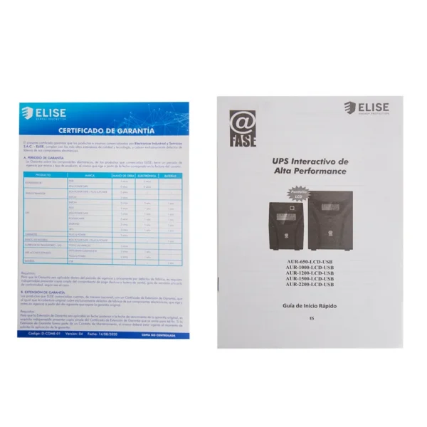 UPS Interactivo Elise Fase, AUR-1500-LCD-USB, 1500 VA / 900 W, Puerto inteligente USB-HID.