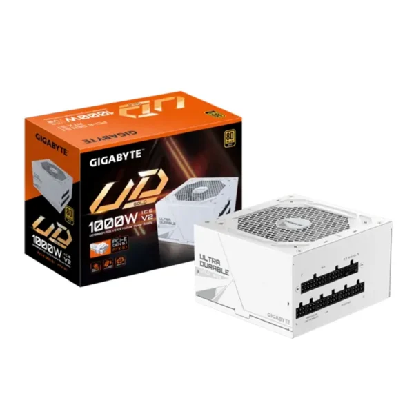 psgbud1000gmp5w.webp Fuente de alimentación GIGABYTE UD1000GM PG5 V2 ICE 1000W, 80 PLUS Gold, Formato ATX.