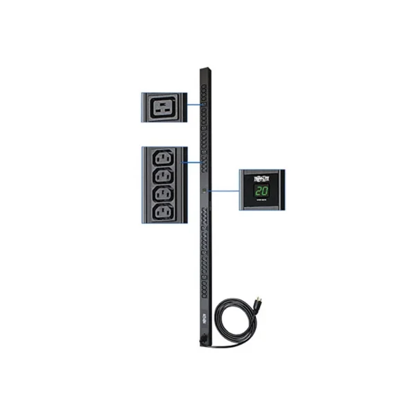 psutlpdumv20hv.webp Unidad de distribución de energía Tripp-Lite PDUMV20HV, monofásico con medidor digital.