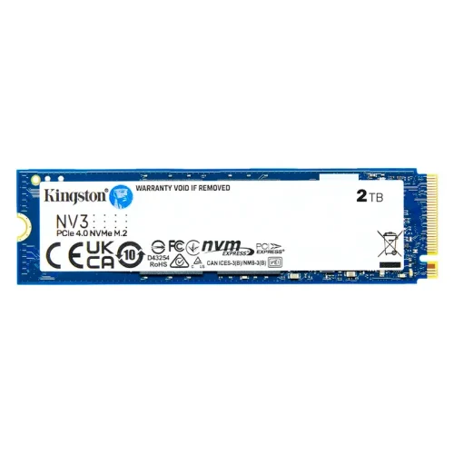 ssdktsnv3m2000.webp Unidad en estado solido Kingston 2000GB NV3 PCIe 4.0 NVMe M.2 SSD