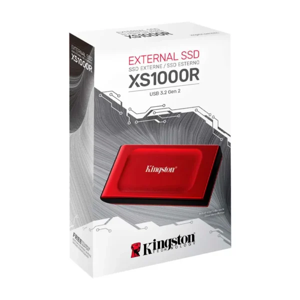 ssdktxs1000r2tb_3.webp Unidad en estado sólido externa Kingston XS1000, 2TB, USB 3.2 Gen 2 Tipo-C, Color Rojo