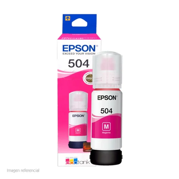 stept504320.webp Botella de tinta EPSON T504320-AL, color Magenta, contenido 70ml.