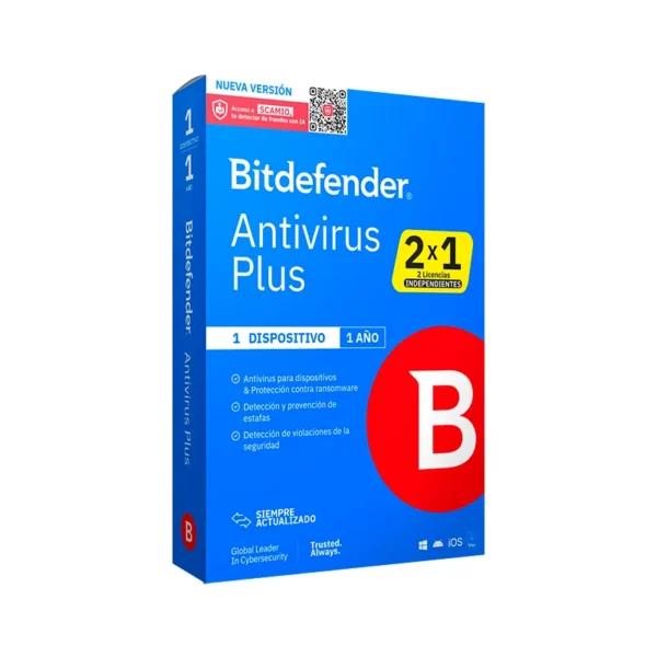swb11010062.webp Bitdefender Antivirus Plus - (2 Licencias Independientes x 1) Para un dispositivo x 1 año
