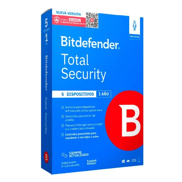 swb11030034.webp Bitdefender Total Security - Licencia de 1 año para 5 dispositivos
