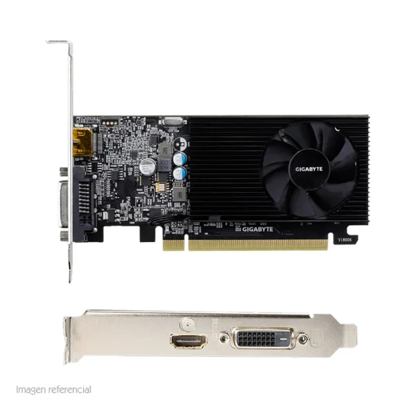 vd2gbgt1030d4gl.webp Tarjeta de video Gigabyte Nvidia GeForce GT 1030, 2GB DDR4 64-bit, Low ProFile.