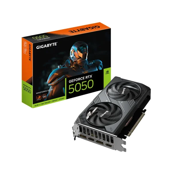 vd8ggbrtx5050w2_5.webp Tarjeta de video GIGABYTE GeForce RTX 5050 WINDFORCE OC 8G, 8 GB GDDR6, PCIe Gen 5.0