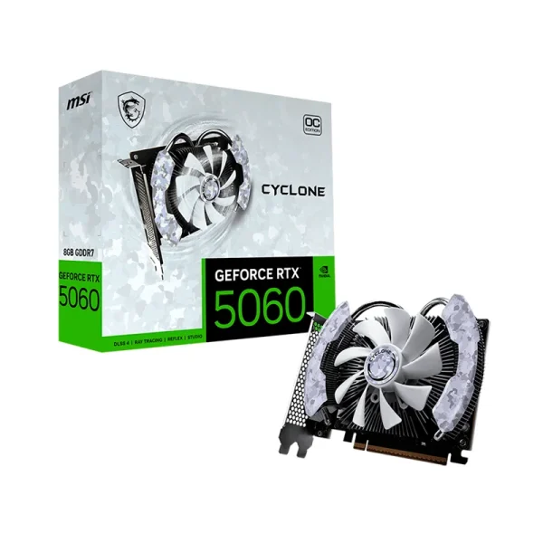 vd8gmsrtx5060cy.webp Tarjeta de video MSI GeForce RTX 5060 8G CYCLONE OC, 8 GB GDDR7, PCIe 5.0
